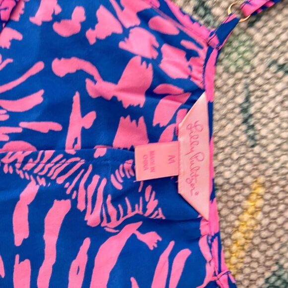 Lilly Pulitzer 100% Silk Dusk TankTop Pink and Blue - Picture 2 of 3